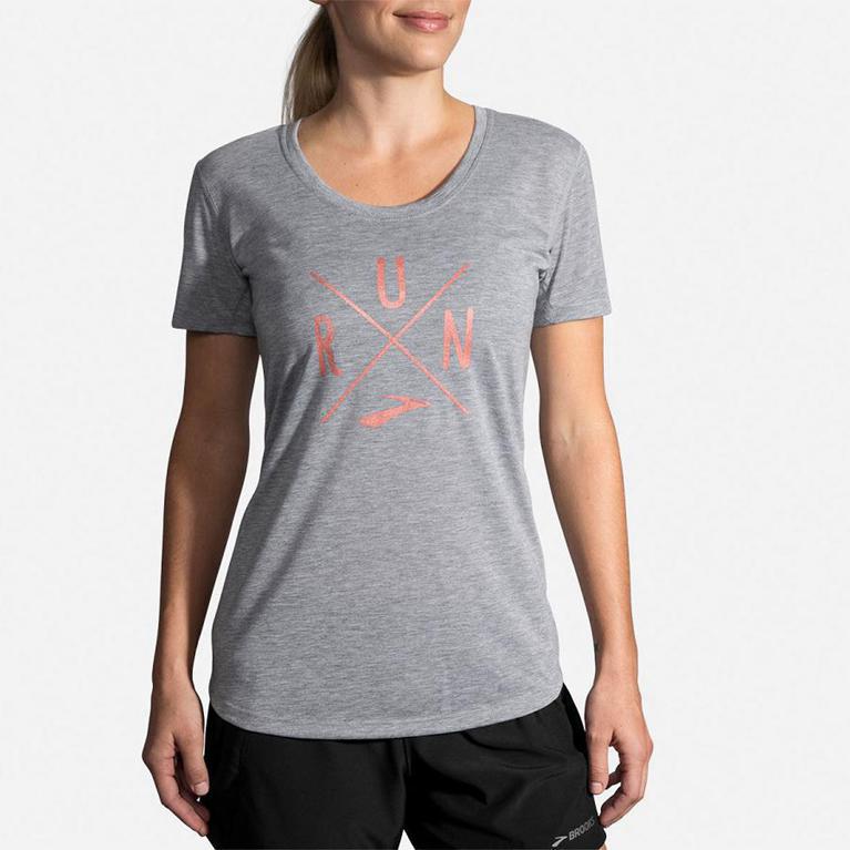 Brooks Distance Graphic Womens Running Tank Top - Grey - Indonesia (TIZD-02796)